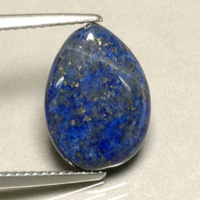Lápis-lazúli azul natural 6,06ct, formato de pêra, opaco