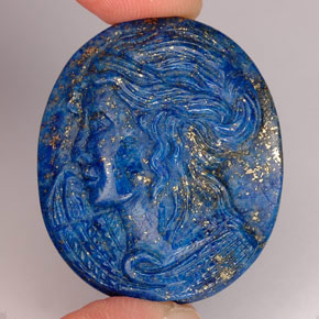 Lápis-lazúli azul natural 57,37ct, forma extravagante, opaco