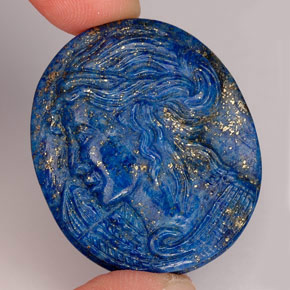 Lápis-lazúli azul natural 57,37ct, forma extravagante, opaco