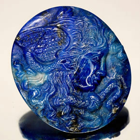 Lápis-lazúli azul natural 48,25ct, forma extravagante, opaco