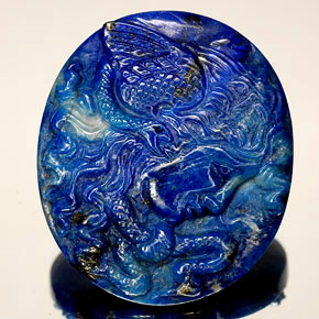 Lápis-lazúli azul natural 48,25ct, forma extravagante, opaco
