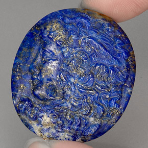 Lápis-lazúli azul natural 42,59ct, forma extravagante, opaco