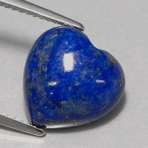 Lápis-lazúli azul natural 5,31ct, formato de coração, opaco