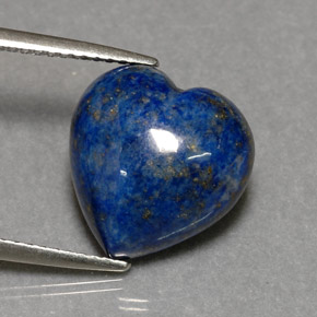 Lápis-lazúli azul natural 6,02ct, formato de coração, opaco