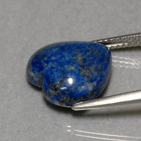 Lápis-lazúli azul natural 6,02ct, formato de coração, opaco