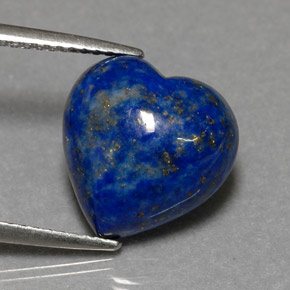 Lápis-lazúli azul natural 5,64ct, formato de coração, opaco