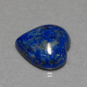 Lápis-lazúli azul natural 5,64ct, formato de coração, opaco