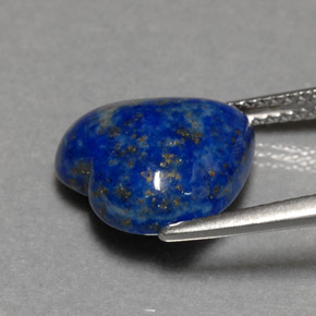 Lápis-lazúli azul natural 5,64ct, formato de coração, opaco