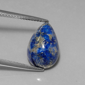 Lápis-lazúli azul natural 6,93ct, formato de pêra, opaco