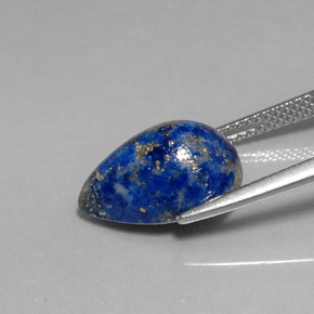 Lápis-lazúli azul natural 6,93ct, formato de pêra, opaco