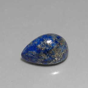 Lápis-lazúli azul real natural 7,60ct, formato de pêra, opaco