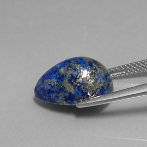Lápis-lazúli azul real natural 7,60ct, formato de pêra, opaco
