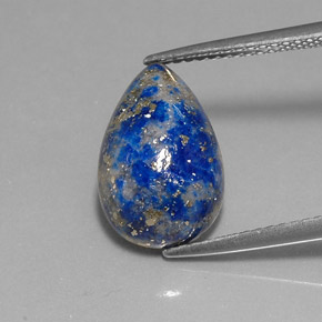 Lápis-lazúli azul natural 5,64ct, formato de pêra, opaco