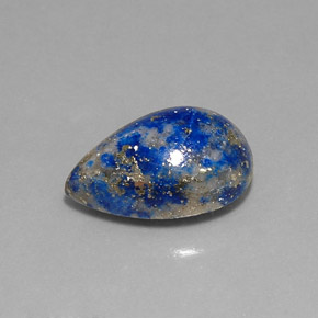 Lápis-lazúli azul natural 5,64ct, formato de pêra, opaco