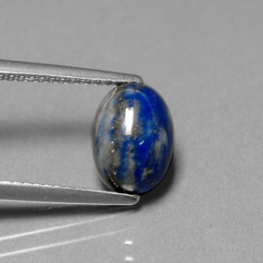 Lápis-lazúli azul natural 2,55ct, corte oval, opaco