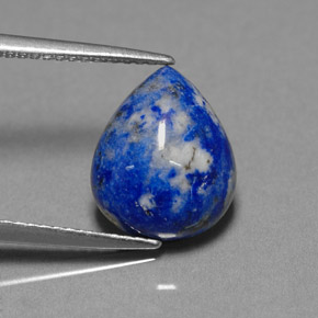 Lápis-lazúli azul natural 4,27ct, formato de pêra, opaco
