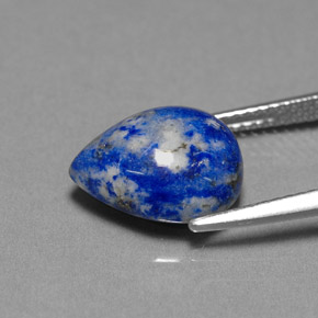 Lápis-lazúli azul natural 4,27ct, formato de pêra, opaco