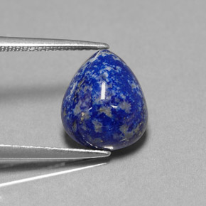 Lápis-lazúli azul natural 4,62ct, formato de pêra, opaco