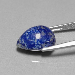 Lápis-lazúli azul natural 4,62ct, formato de pêra, opaco