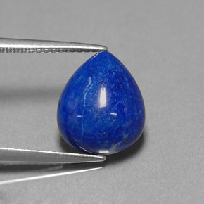 Lápis-lazúli azul natural 4,81ct, formato de pêra, opaco