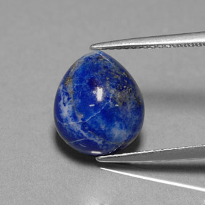 Lápis-lazúli azul natural 4,92ct, formato de pêra, opaco