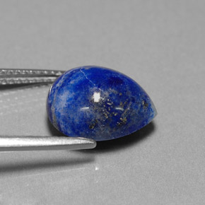 Lápis-lazúli azul natural 4,92ct, formato de pêra, opaco
