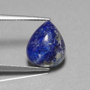Lápis-lazúli azul natural 4,96ct, formato de pêra, opaco