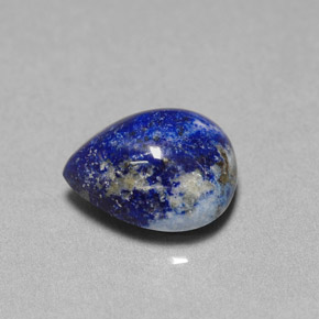 Lápis-lazúli azul natural 4,96ct, formato de pêra, opaco