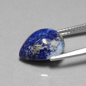 Lápis-lazúli azul natural 4,96ct, formato de pêra, opaco