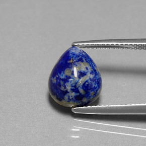 Lápis-lazúli azul natural 5,38ct, formato de pêra, opaco
