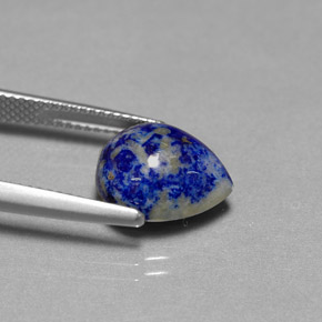 Lápis-lazúli azul natural 5,38ct, formato de pêra, opaco