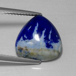Lápis-lazúli azul natural 6,82ct, trillion, opaco