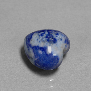 Lápis-lazúli azul natural 3,13ct, formato de coração, opaco