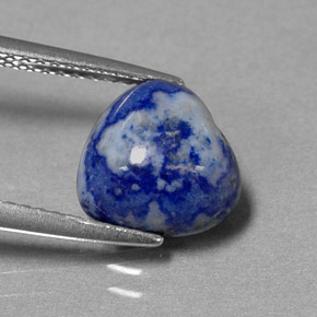 Lápis-lazúli azul natural 3,13ct, formato de coração, opaco