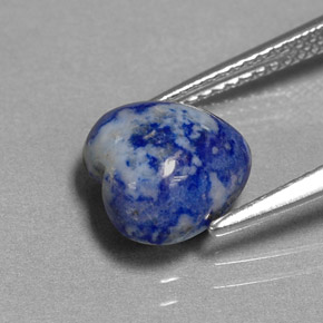 Lápis-lazúli azul natural 3,13ct, formato de coração, opaco