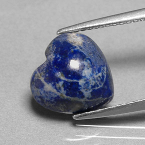 Lápis-lazúli azul natural 3,85ct, formato de coração, opaco