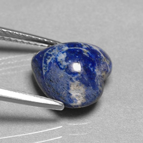 Lápis-lazúli azul natural 3,85ct, formato de coração, opaco