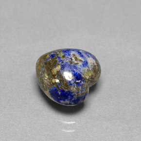 Lápis-lazúli azul natural 4,20ct, formato de coração, opaco