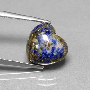 Lápis-lazúli azul natural 4,20ct, formato de coração, opaco