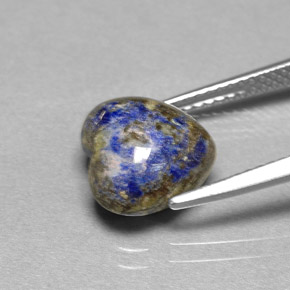 Lápis-lazúli azul natural 4,20ct, formato de coração, opaco
