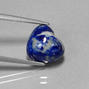 Lápis-lazúli azul natural 3,39ct, formato de coração, opaco