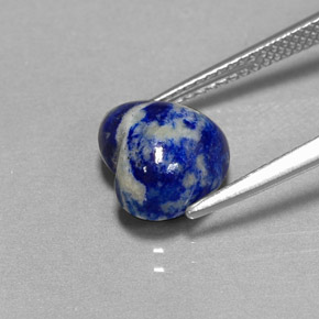Lápis-lazúli azul natural 3,39ct, formato de coração, opaco