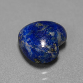 Lápis-lazúli azul natural 4,07ct, formato de coração, opaco