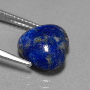 Lápis-lazúli azul natural 4,07ct, formato de coração, opaco