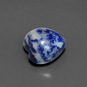 Lápis-lazúli azul natural 6,07ct, formato de coração, opaco