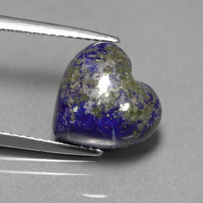 Lápis-lazúli azul natural 5,43ct, formato de coração, opaco