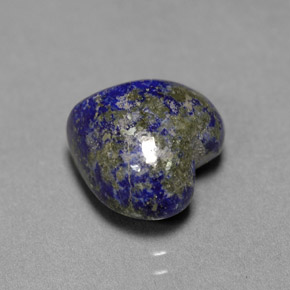 Lápis-lazúli azul natural 5,43ct, formato de coração, opaco