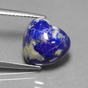 Lápis-lazúli azul natural 5,24ct, formato de coração, opaco