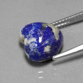 Lápis-lazúli azul natural 5,24ct, formato de coração, opaco