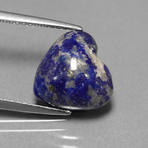 Lápis-lazúli azul natural 4,82ct, formato de coração, opaco